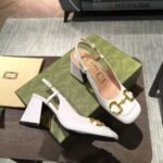 Gucci Women’S Mid Heel Slingback With Horsebit White ‎643892 C9D00 9022 - Image 4