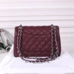 Chanel Medium Classic Double Flap Burgundy Silver Hardware 27Cm - Image 5