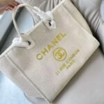 Chanel Deauville Large Tote Shopping Bag White 38Cm - Image 2