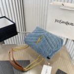 Saint Laurent Loulou Small Chain Bag In Quilted Y Denim Blue 25Cm - Image 3