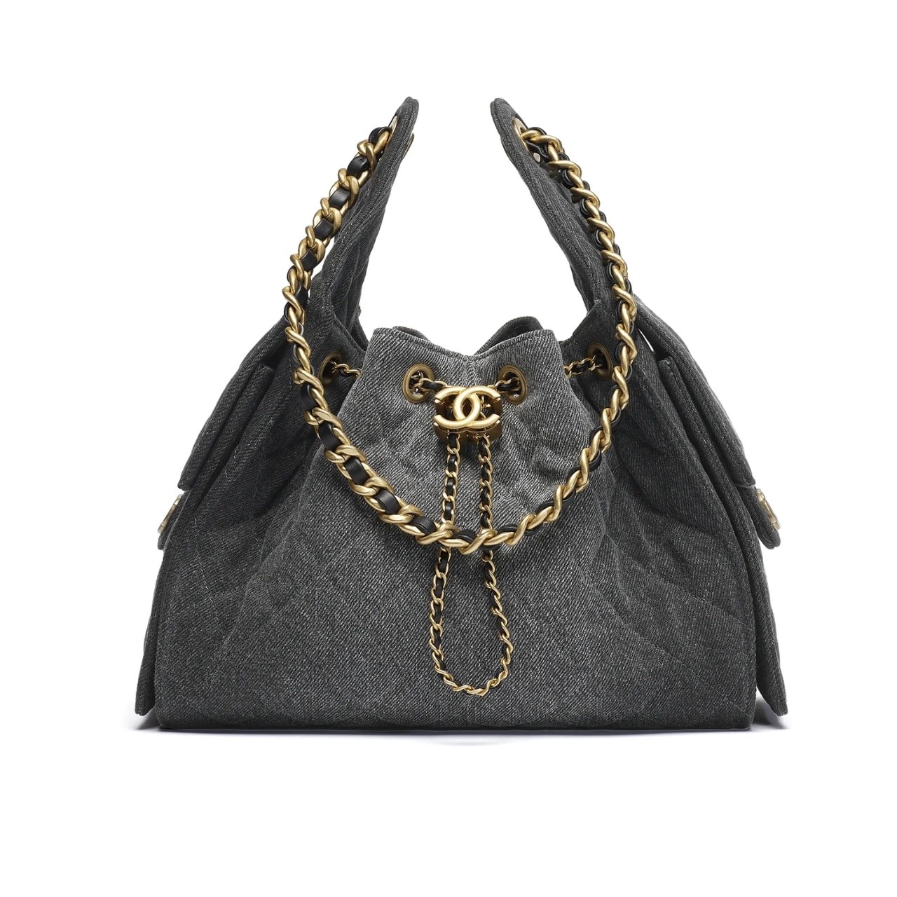 127-1 Chanel 25 Small Handbag Washed Denim Black 26Cm AS5293 B20520 U0725 - Image 1