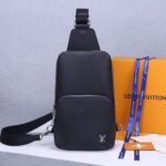 Louis Vuitton Avenue Sling Bag Taiga Black 31Cm LV M30443 - Image 2