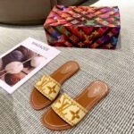 Louis Vuitton Lock It Flat Mule Cognac Brown Leather 1A8SVI - Image 7
