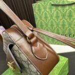 Gucci Horsebit 1955 Small Shoulder Bag Beige Ebony GG Supreme Canvas 22Cm - Image 5