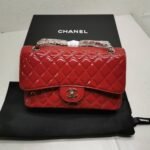 Chanel Medium Classic Double Flap Bag Patent Leather Red 26Cm - Image 2