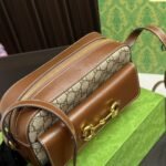 Gucci Horsebit 1955 Small Shoulder Bag Beige Ebony GG Supreme Canvas 22Cm - Image 3
