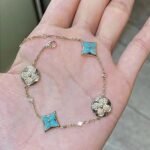 Louis Vuitton Color Blossom BB Bracelet Gold Tone With Blue Q05979 - Image 4