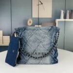 Chanel 22 Handbag Washed Denim 36Cm AS3261 B10439 NM981 - Image 2