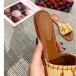 Louis Vuitton Lock It Flat Mule Cognac Brown Leather 1A8SVI - Image 5