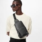 Louis Vuitton Avenue Sling Bag Taiga Black 31Cm LV M30443 - Image 10