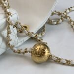 Chanel Quilted Mini CC Pearl Crush Rectangular Flap White 20Cm - Image 4