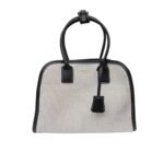 Prada Medium Blend And Leather Tote Bag Black 33Cm 1BG572 2HJA F0I55 V OOZ