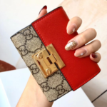 Gucci GG Supreme Padlock Wallet Red And Beige 11Cm - Image 3