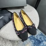Chanel Ballerina Flat Shoes Tweed In Black - Image 2