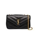 Saint Laurent Loulou Small In Matelassé Black 24Cm 801437AAEAX1000