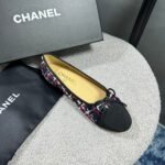 Chanel Ballerina Flat Shoes Tweed In Black - Image 4