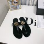Gucci Double G Thong Leather Black ‎497444 A3N00 1000 - Image 5