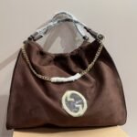 Gucci Blondie Large Suede Tote Bag Brown 50Cm - Image 2