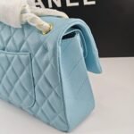 Chanel Classic 11.12 Handbag Gold Tone Metal Light Blue 30Cm - Image 5