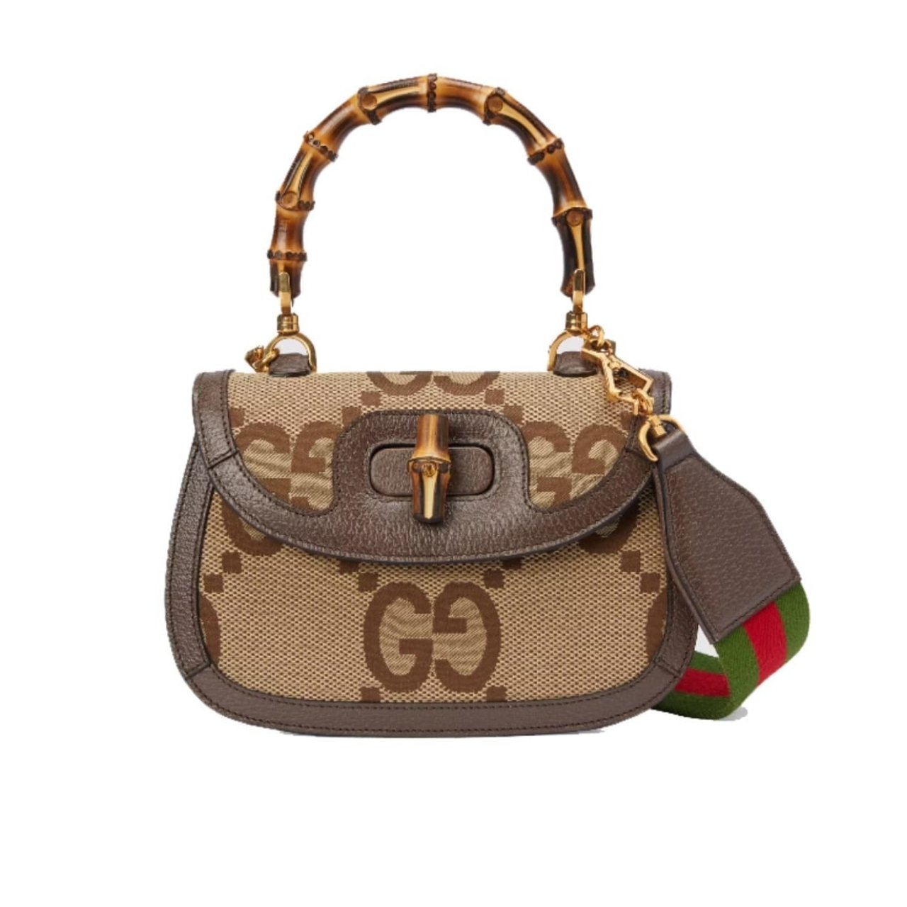 375 Gucci Bamboo 1947 Jumbo GG Small Top Handle Bag Brown 18Cm - Image 1