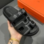 Hermes Chypre Sandal Star Stitched Noir H232142Z 02340 - Image 6