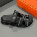 Hermes Chypre Sandal Star Stitched Noir H232142Z 02340 - Image 4