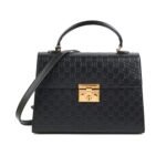 Gucci Padlock Medium Top Handle Bag Black 28Cm