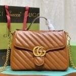 Gucci GG Marmont Mini Top Handle Bag Brown 20Cm - Image 2