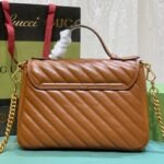 Gucci GG Marmont Mini Top Handle Bag Brown 20Cm - Image 4