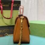 Gucci GG Marmont Mini Top Handle Bag Brown 20Cm - Image 3