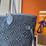 Louis Vuitton Neverfull MM Bag Monogram Denim Blue 32Cm - Image 7