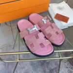 Hermes Chypre Sandal H Logo Silver Hardware Pink - Image 2