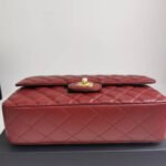 Chanel Medium Classic Double Flap Burgundy Gold Hardware 25Cm - Image 3