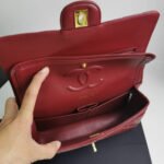 Chanel Medium Classic Double Flap Burgundy Gold Hardware 25Cm - Image 4