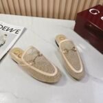 Gucci Women GG Crystal Princetown Slipper Beige ‎835484 FAEQ0 9941 - Image 2