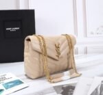 Saint Laurent Loulou Small Chain Bag In Matelassé Y Beige Gold 23Cm 494699DV7272721 - Image 4