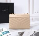 Saint Laurent Loulou Small Chain Bag In Matelassé Y Beige Gold 23Cm 494699DV7272721 - Image 3