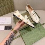 Gucci Jordaan Embroidered Bee And Starleather Loafer White - Image 5