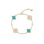Louis Vuitton Color Blossom BB Bracelet Gold Tone With Blue Q05979