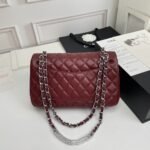 Chanel Classic Double Flap Bag Plum Red 25Cm - Image 6