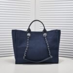 Chanel Deauville Shopping Tote Dark Blue 39Cm - Image 6