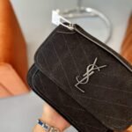 Saint Laurent Niki Medium Quilted Suede Shoulder Bag Black 22Cm - Image 3
