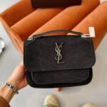 Saint Laurent Niki Medium Quilted Suede Shoulder Bag Black 22Cm - Image 2