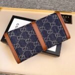 Gucci Jackie 1961 Continental Chain Wallet GG Denim Blue 19Cm - Image 7