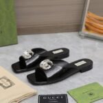 Gucci GG Crystal Slippers Black - Image 2