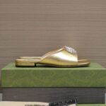 Gucci GG Crystal Slippers Gold - Image 7
