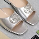 Gucci GG Crystal Slippers Silver - Image 6