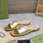 Gucci GG Crystal Slippers Gold - Image 2