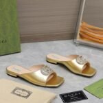 Gucci GG Crystal Slippers Gold - Image 3
