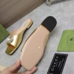 Gucci GG Crystal Slippers Gold - Image 6